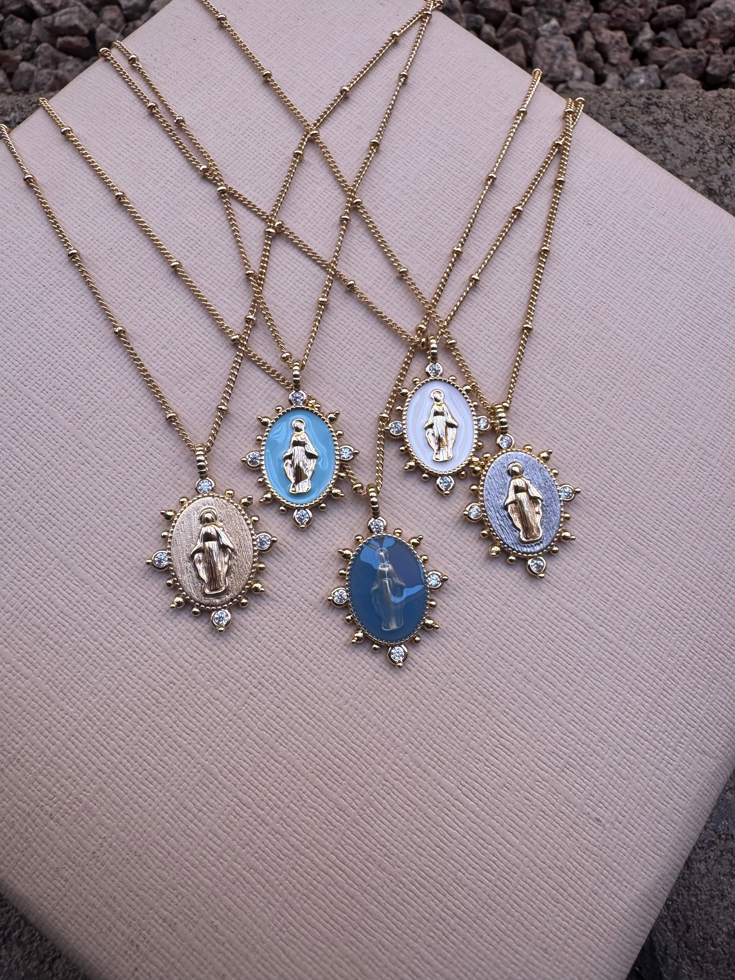 Lady Lourdes Pendant - White