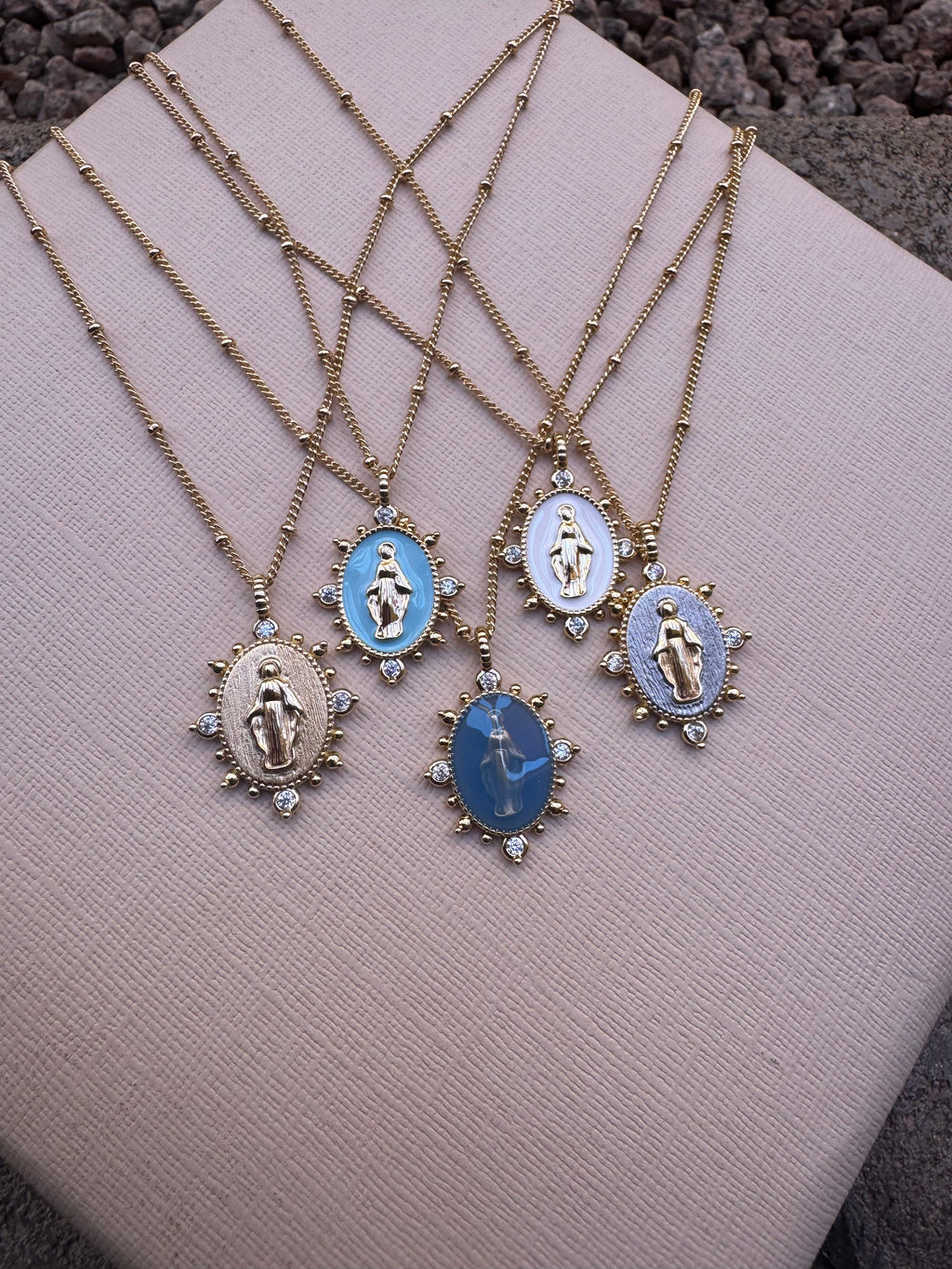 Lady Lourdes Pendant - Aqua