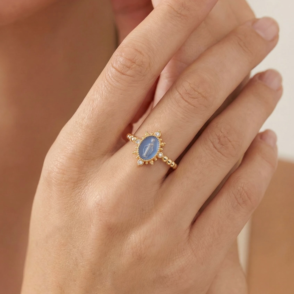French Blue Lady Lourdes Ring